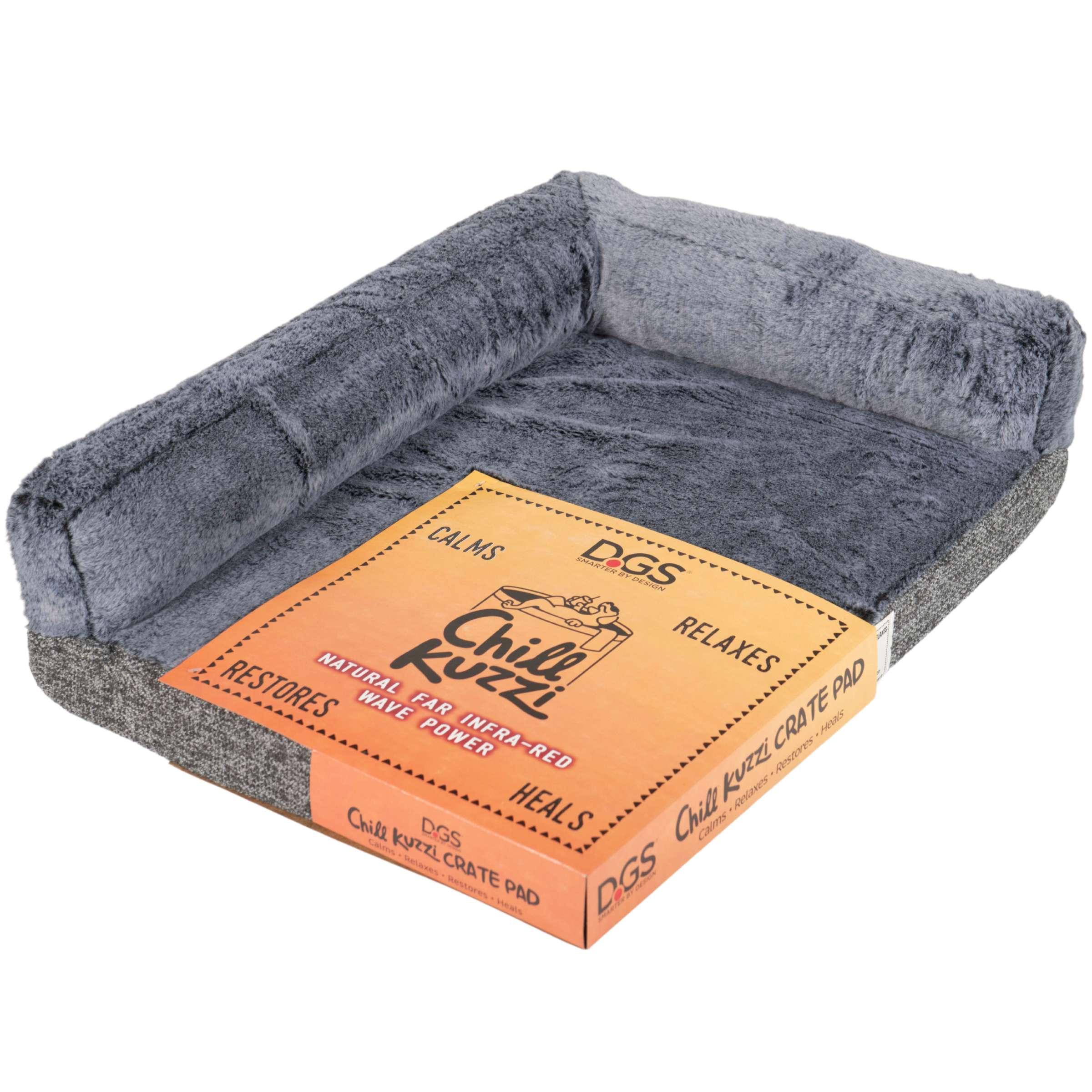 Dog Gone Smart The Chill Kuzzi Dual Bolster Crate Pad, Cool Grey, 23-in x 36-in
