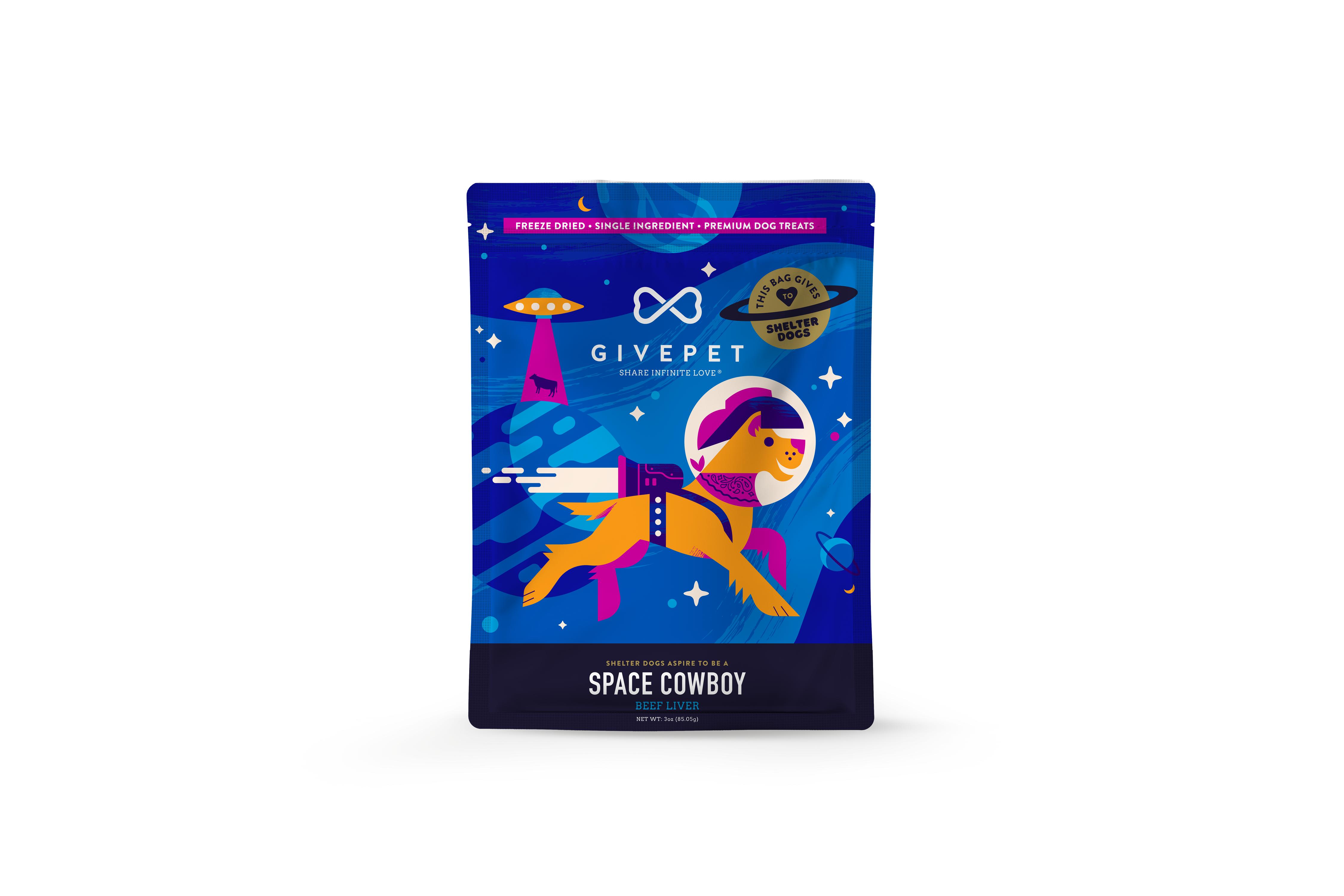 GivePet Space Cowboy Beef Liver Freeze-Dried Dog Treats