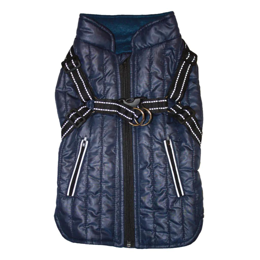 Ethical Fashion Pet Harness Dog Coat, Navy, Medium