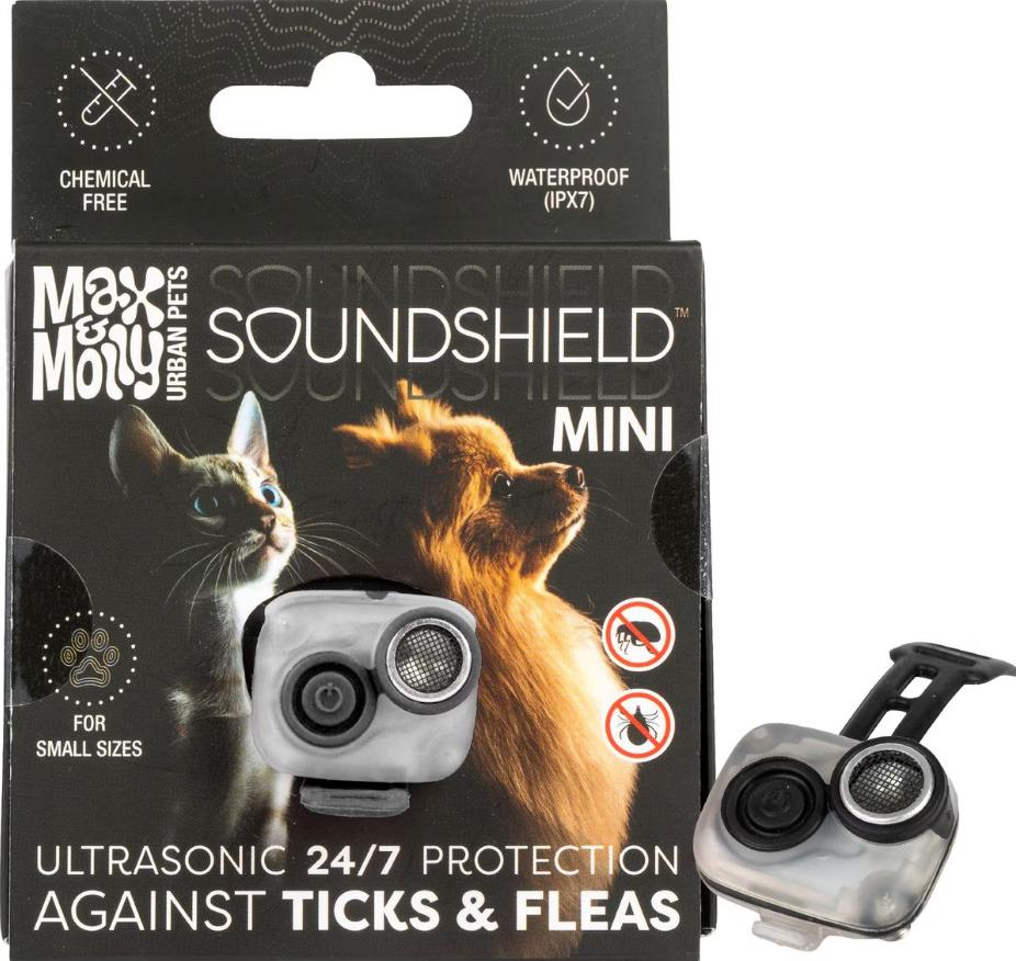 Max & Molly Soundshield Mini 24/7 Ultrasonic Flea & Tick Repeller Tag for Pets