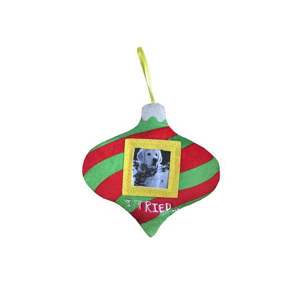 Huxley & Kent Power Plush I Tried Frame Ornament Dog Toy