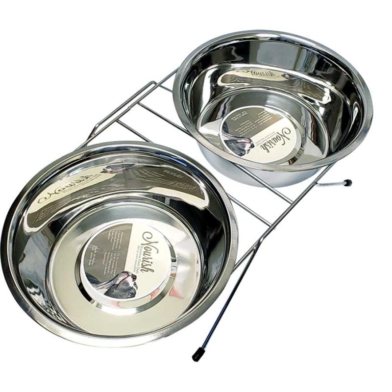 Nourish Stainless Steel Double Diner Pet Bowl