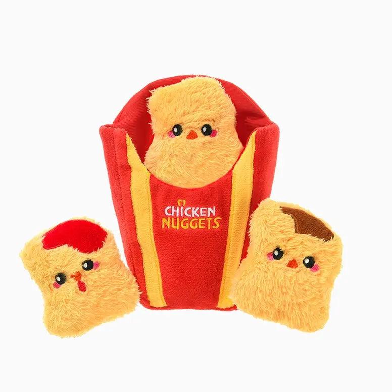 Hugsmart Food Party Chicken Nuggets Dog Toy, 7.5 x 6 x 2-in