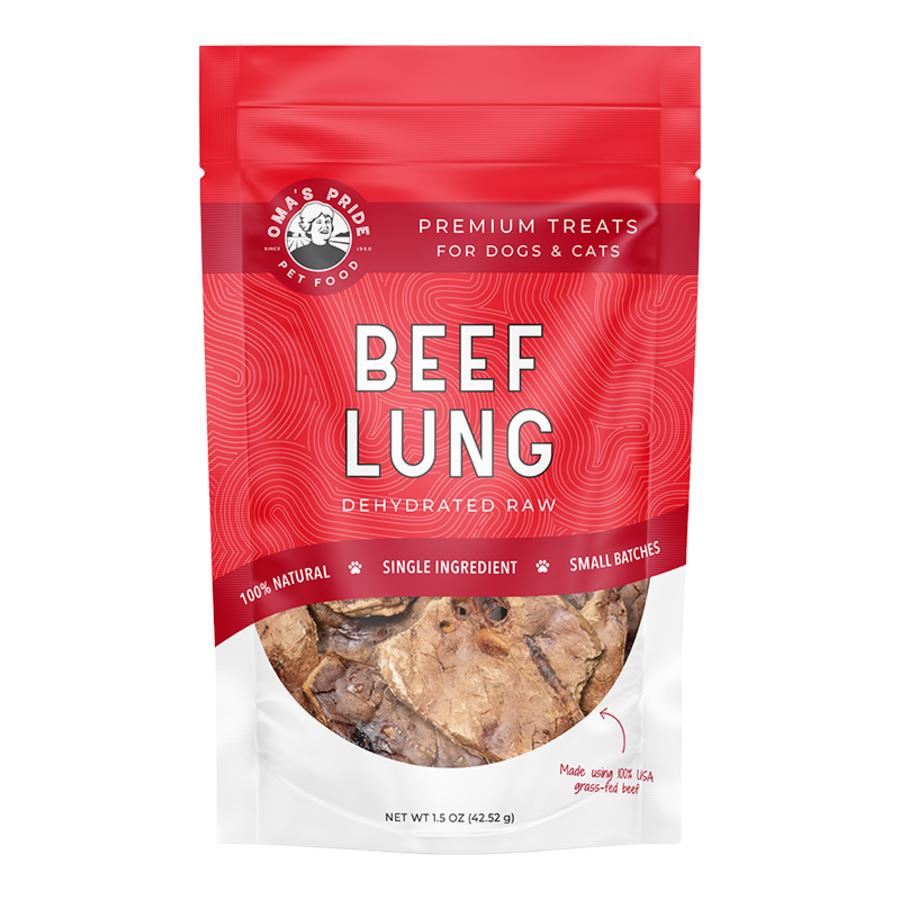 Oma's Pride Beef Lung Dehydrated Raw Dog & Cat Treats, 1.5-oz
