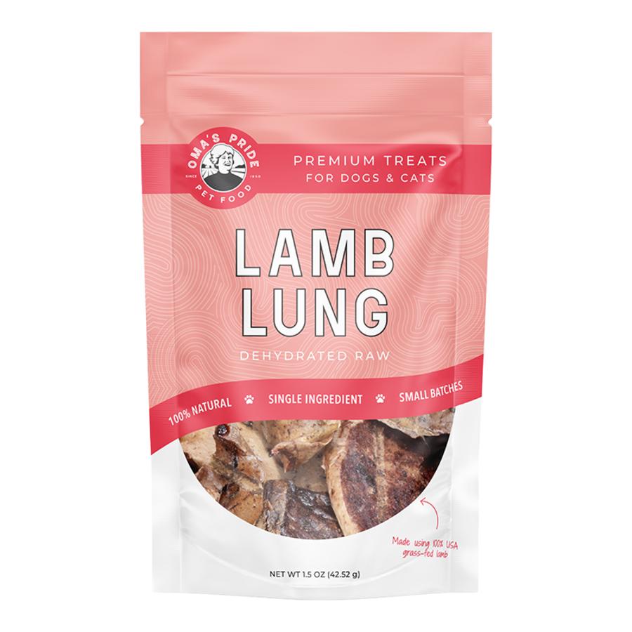 Oma's Pride Lamb Lung Dehydrated Raw Dog & Cat Treats, 1.5-oz
