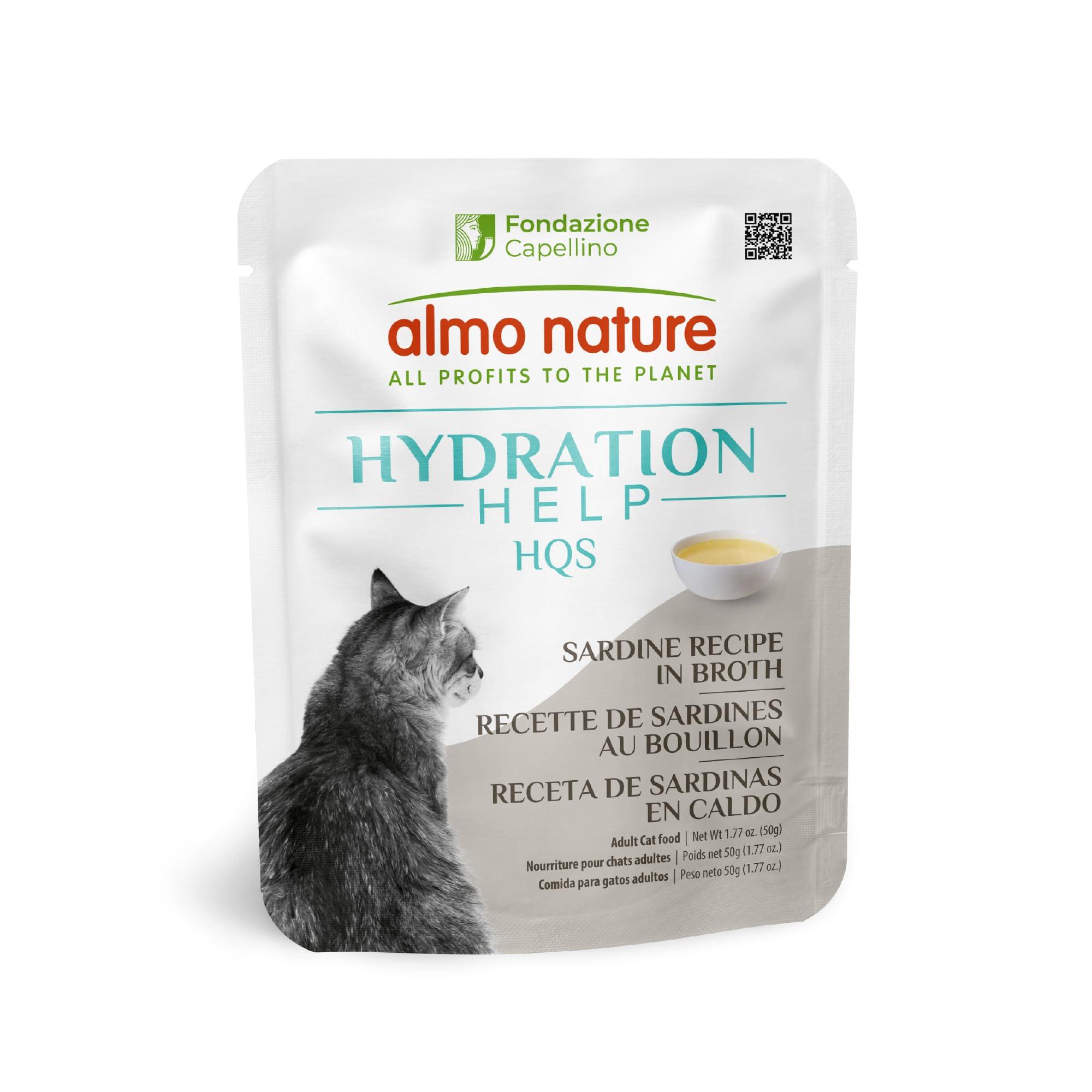 Almo Nature HQS Hydration Help Sardine in Broth Wet Cat Food Supplement Pouch, 1.77-oz