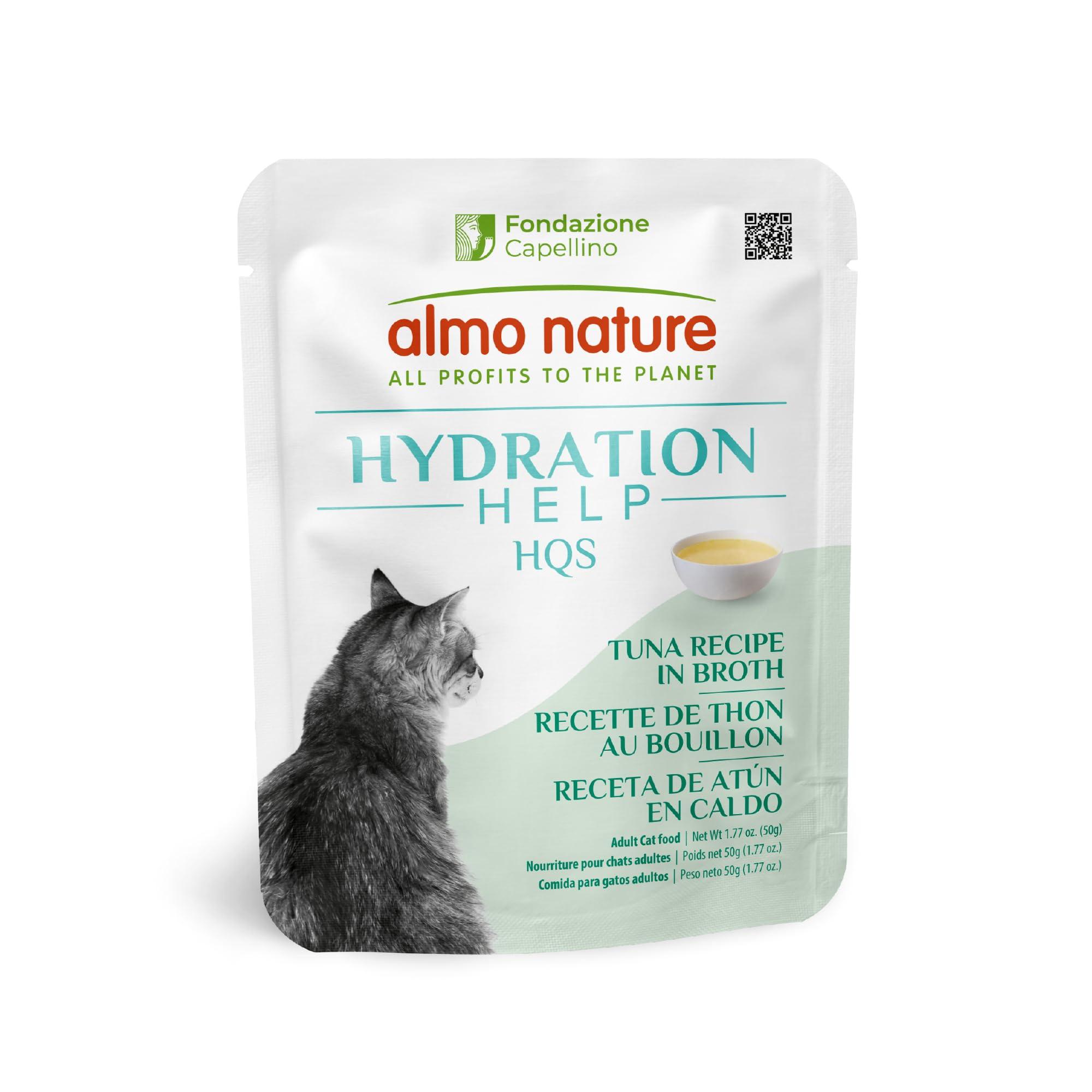 Almo Nature HQS Hydration Help Tuna in Broth Wet Cat Food Supplement Pouch, 1.77-oz