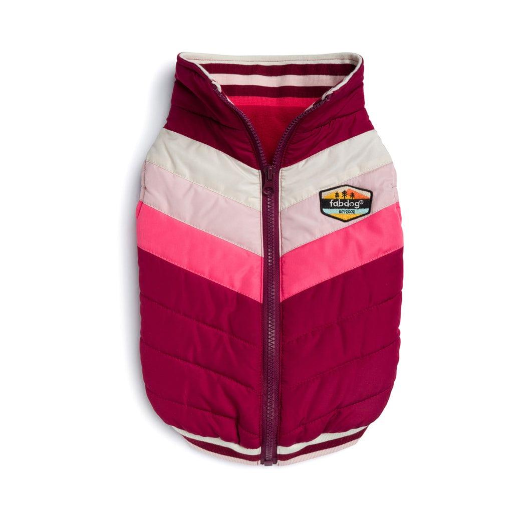 fabdog Chevron Dog Coat, Burgundy, 12