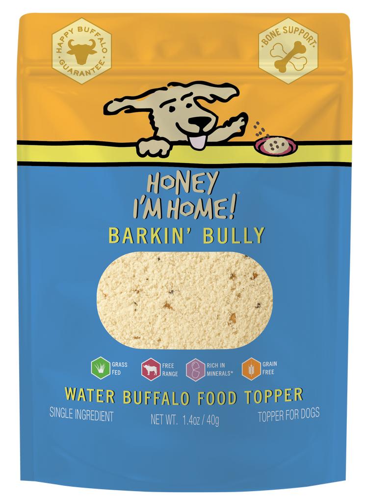Honey I'm Home Barkin' Bully Water Buffalo Dog Food Topper, 1.4-oz