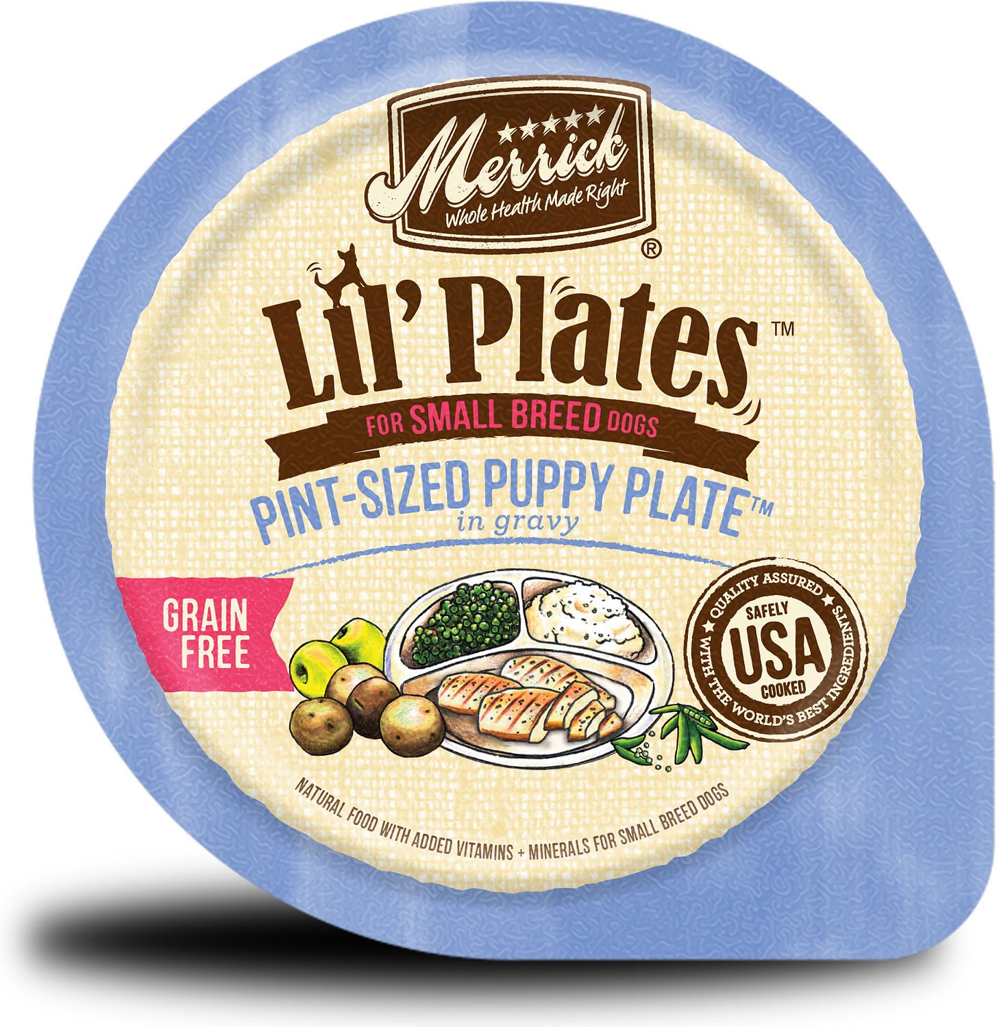 Merrick Lil' Plates Grain-Free Pint-Sized Puppy Plate in Gravy Dog Food Trays