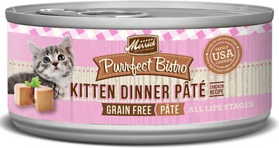 Merrick Purrfect Bistro Grain-Free Kitten Dinner Pate Canned Cat Food, 5.5-oz, case of 24 (**)