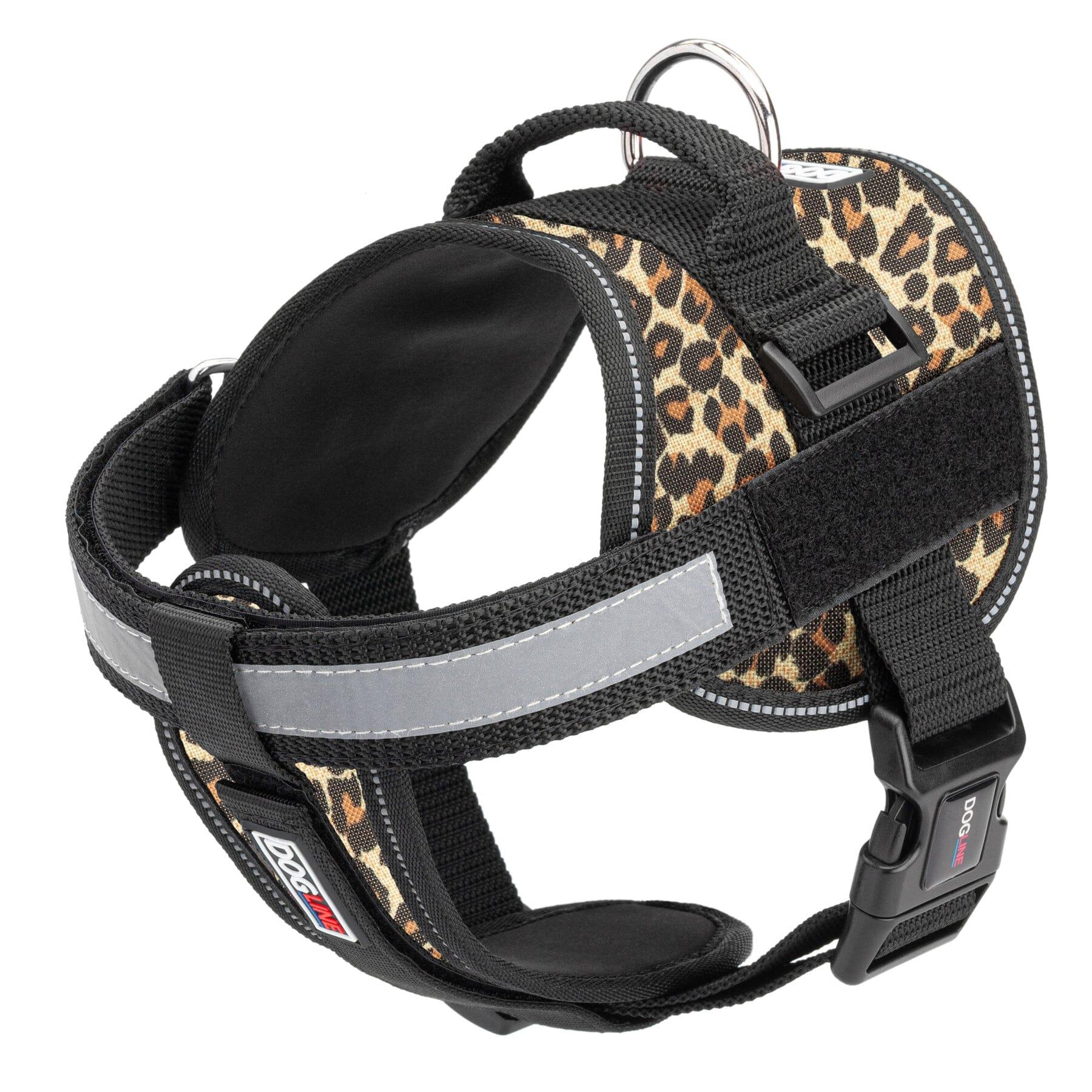Dogline Unimax Multi-Purpose Dog Harness, Leopard Brown, 15-19-in