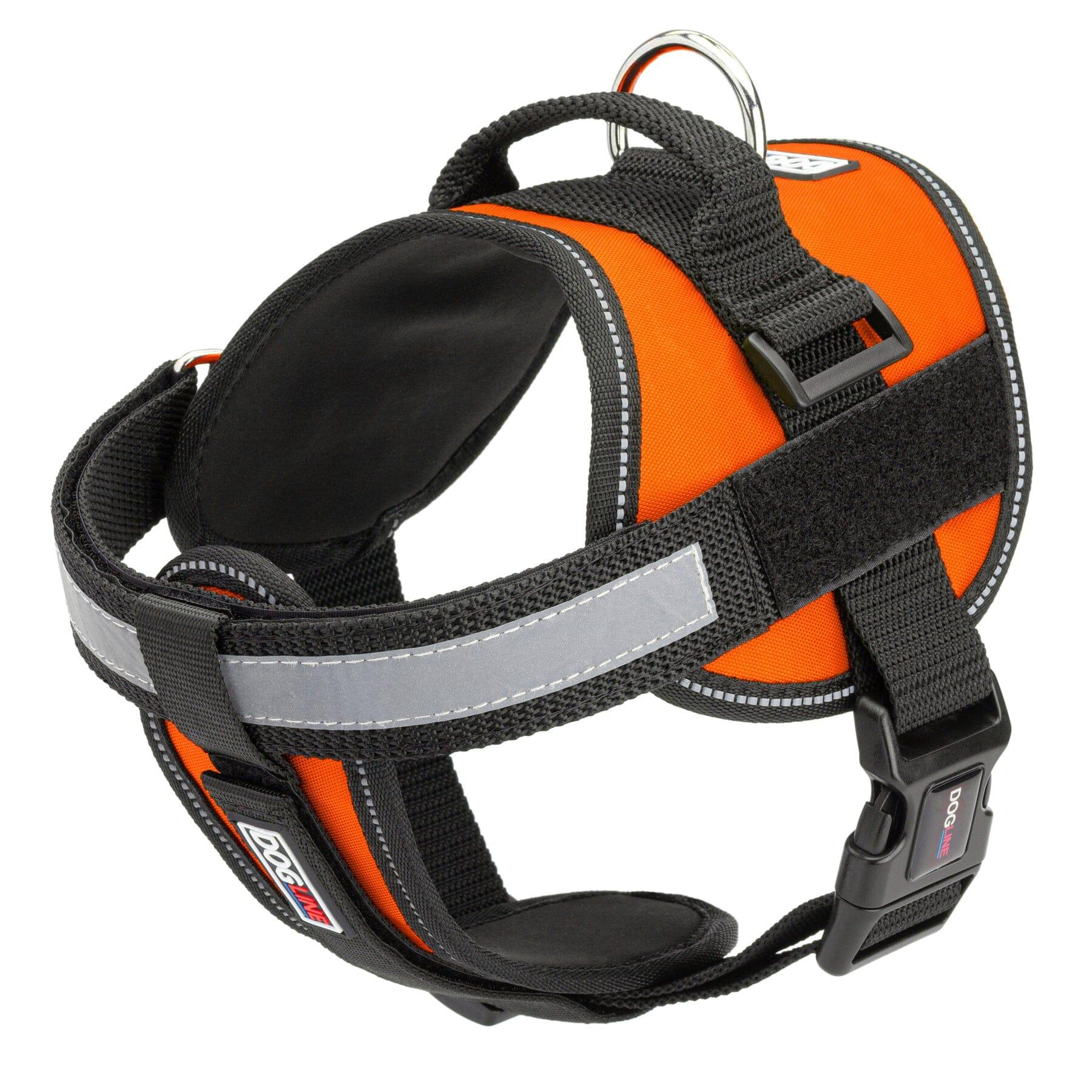 Dogline Unimax Multi-Purpose Dog Harness, Orange, 28-38-in