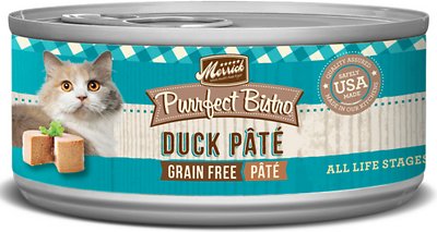 Merrick Purrfect Bistro Grain-Free Duck Pate Canned Cat Food, 3-oz, case of 24 (**)
