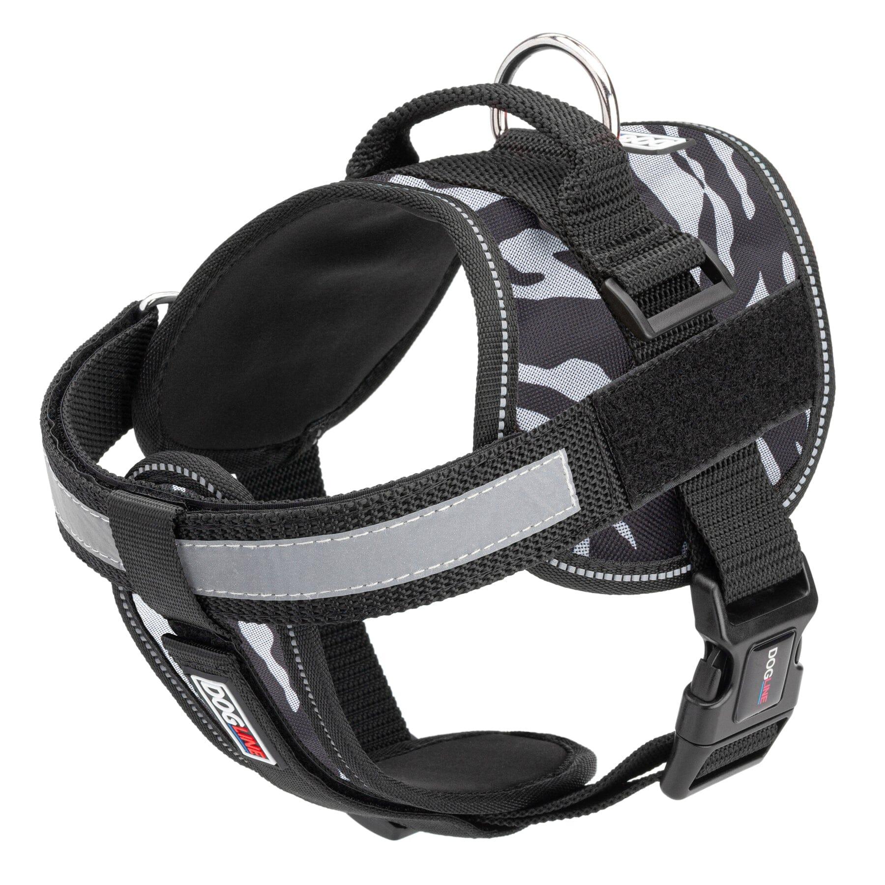Dogline Unimax Multi-Purpose Dog Harness, Zebra Black/White, 15-19-in