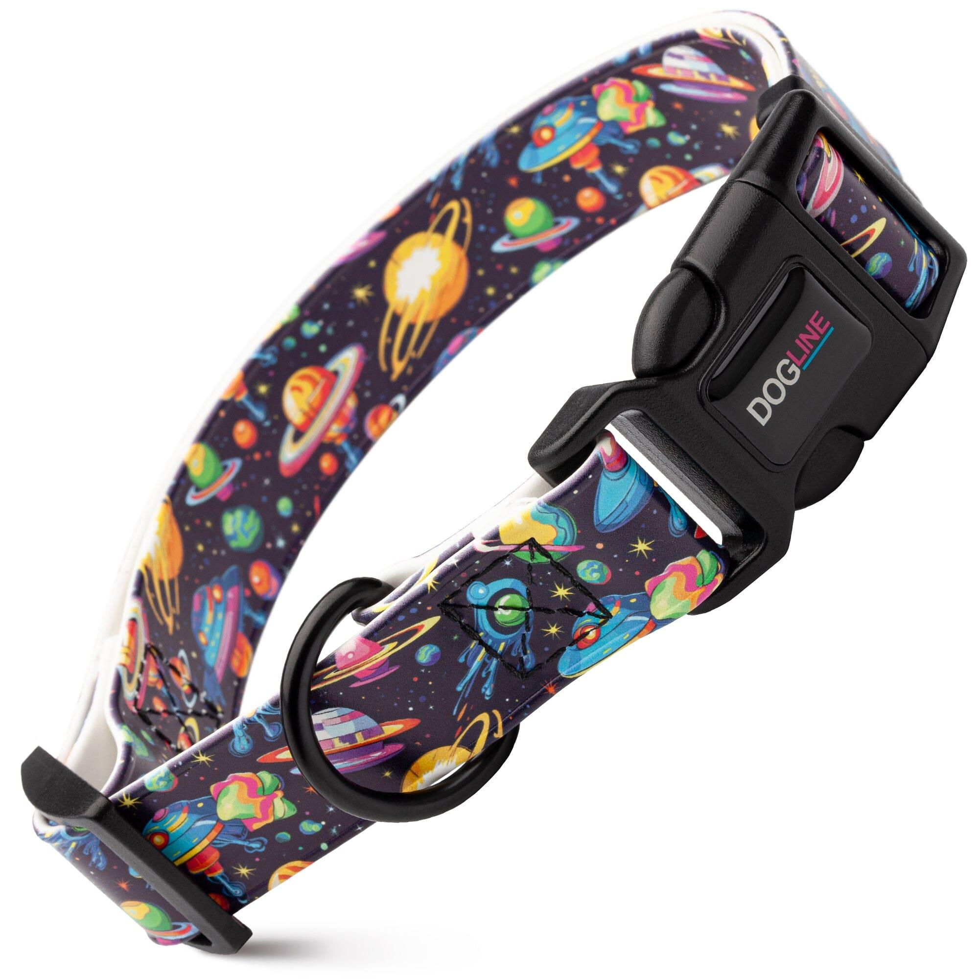 Dogline Biothane Full Color Design Printed Collar with Quick Release Buckle for Dogs, Space