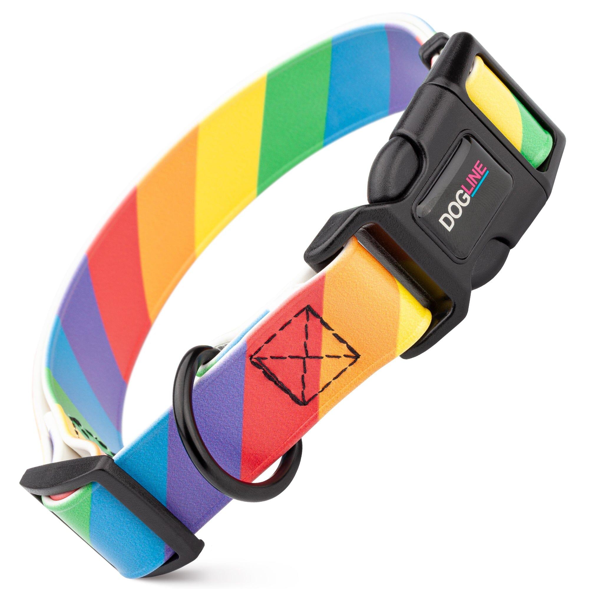 Dogline Biothane Full Color Design Printed Collar with Quick Release Buckle for Dogs, Pride