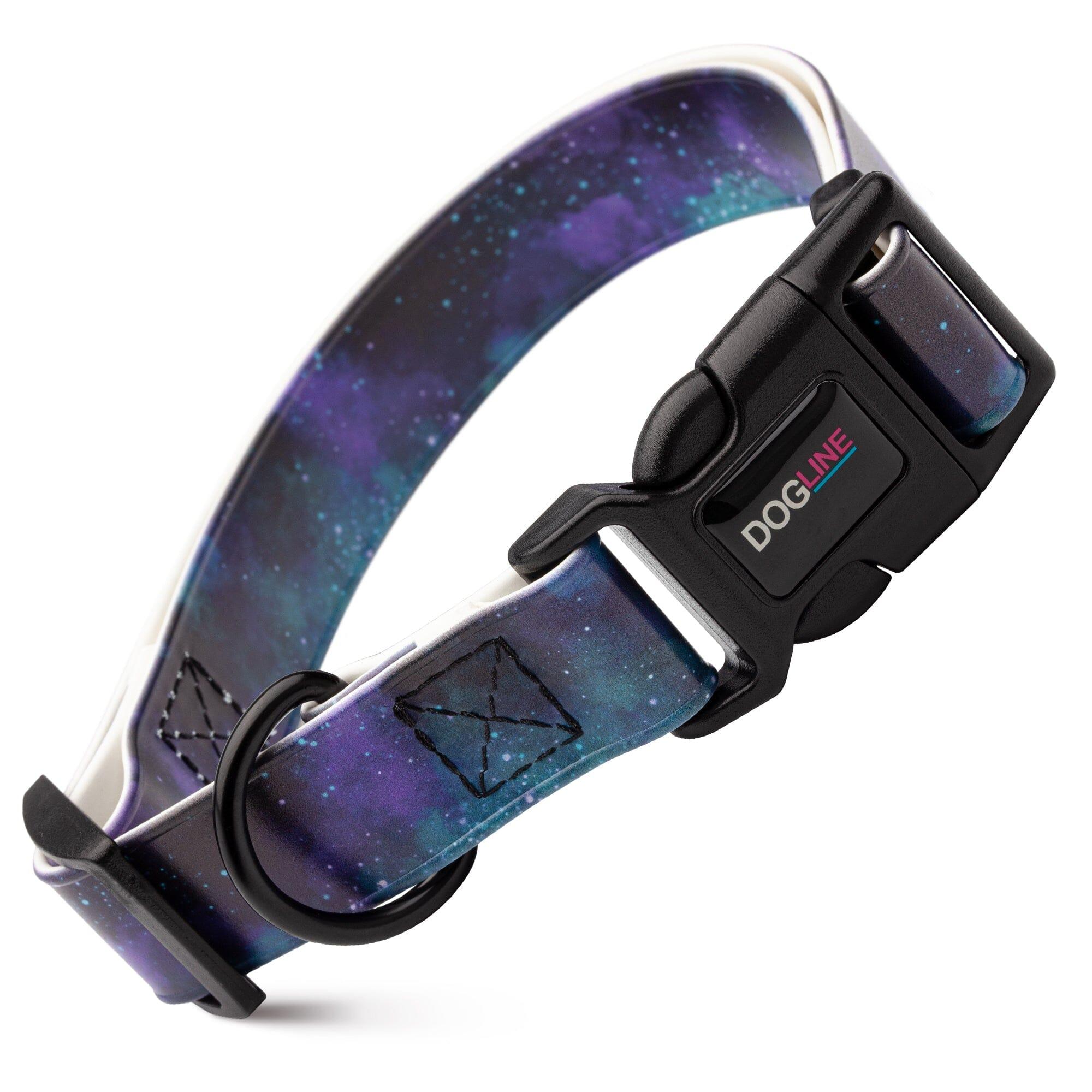 Dogline Biothane Full Color Design Printed Collar with Quick Release Buckle for Dogs, Galaxy