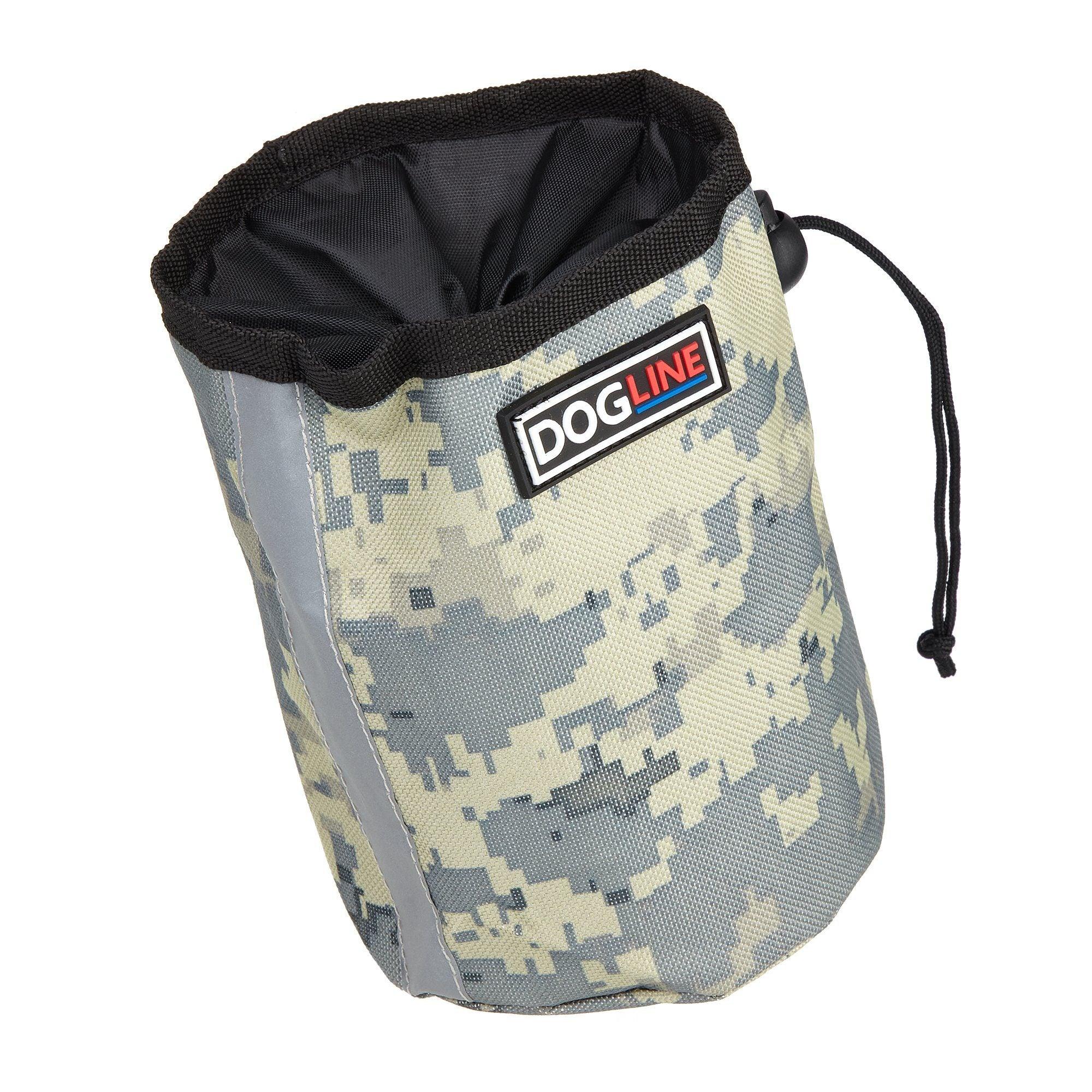 Dogline Beta Treat Pouch with Built-In Waste Bag Dispenser for Dogs, Urban Camo, 4-in x 6-in