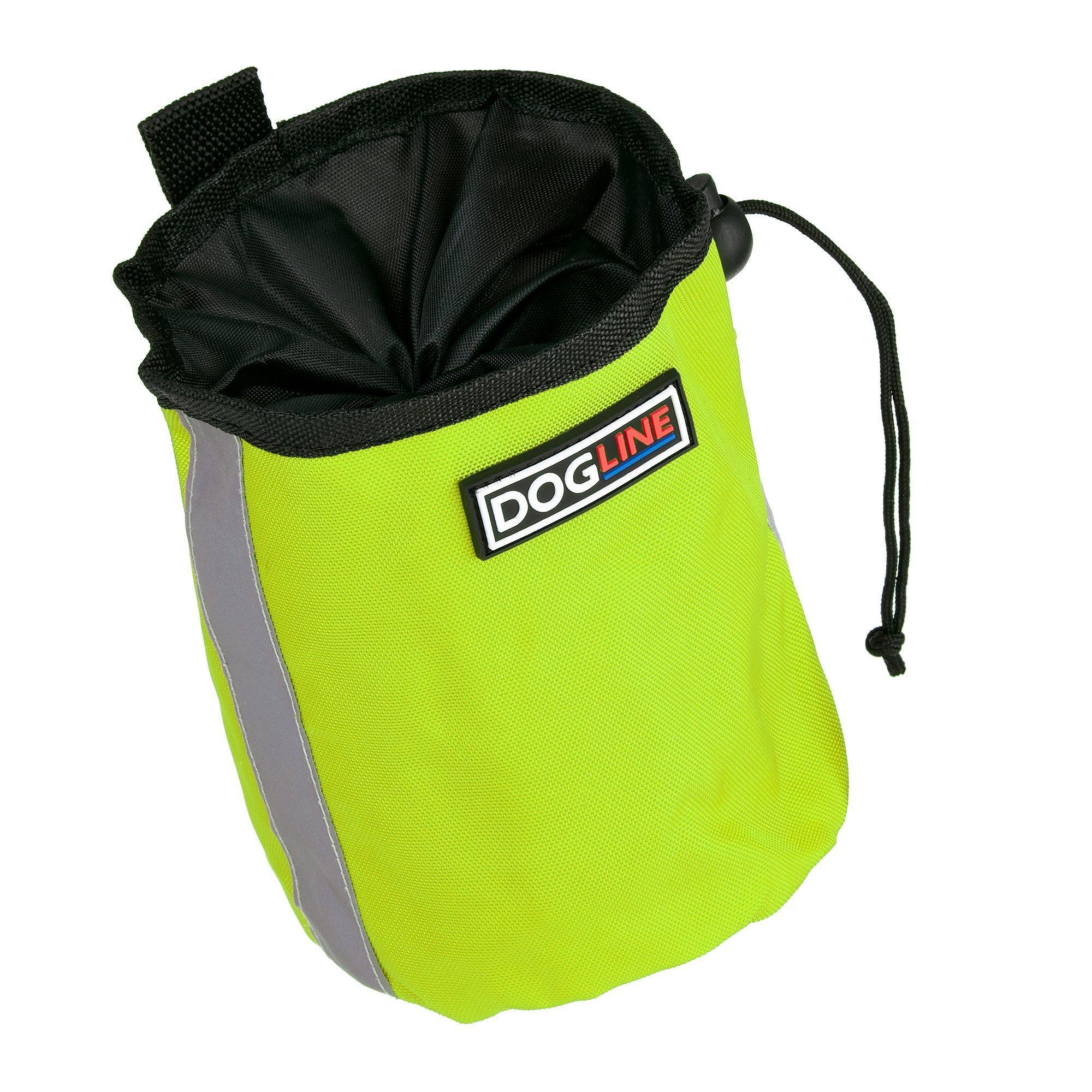 Dogline Beta Treat Pouch with Built-In Waste Bag Dispenser for Dogs, Lime Green