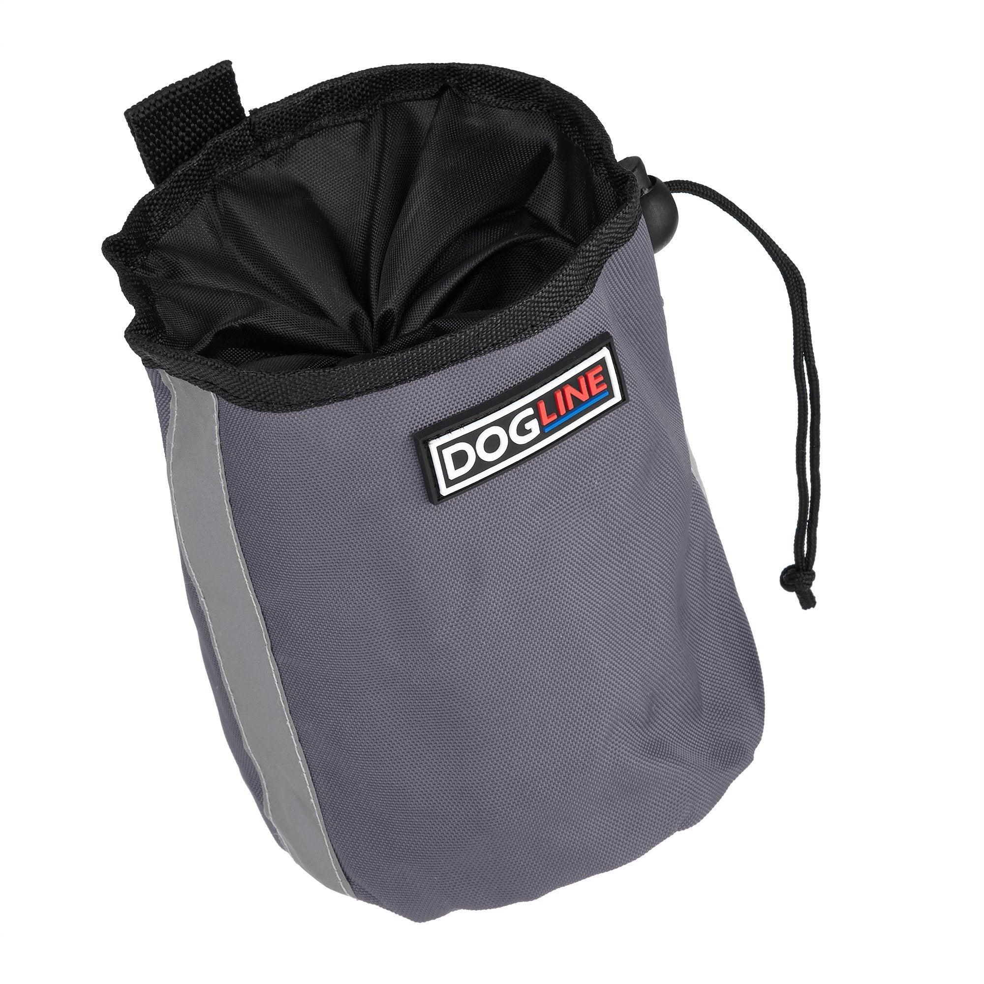 Dogline Beta Treat Pouch with Built-In Waste Bag Dispenser for Dogs, Grey