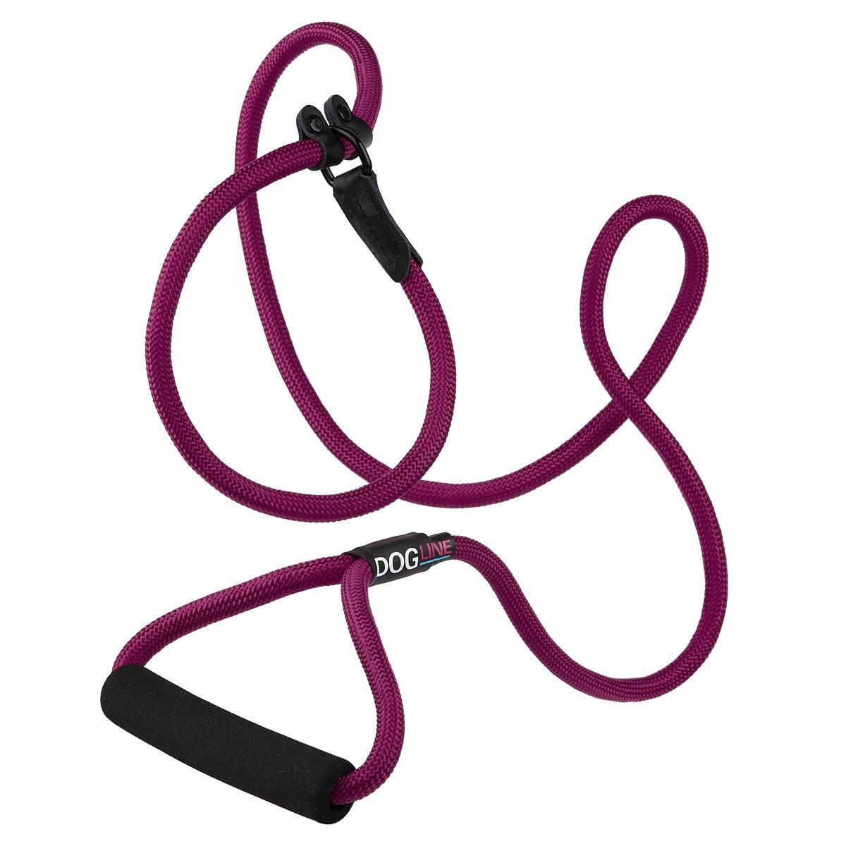 Dogline Round Nylon Slip Dog Leash, Berry, 1/2-in x 6-ft