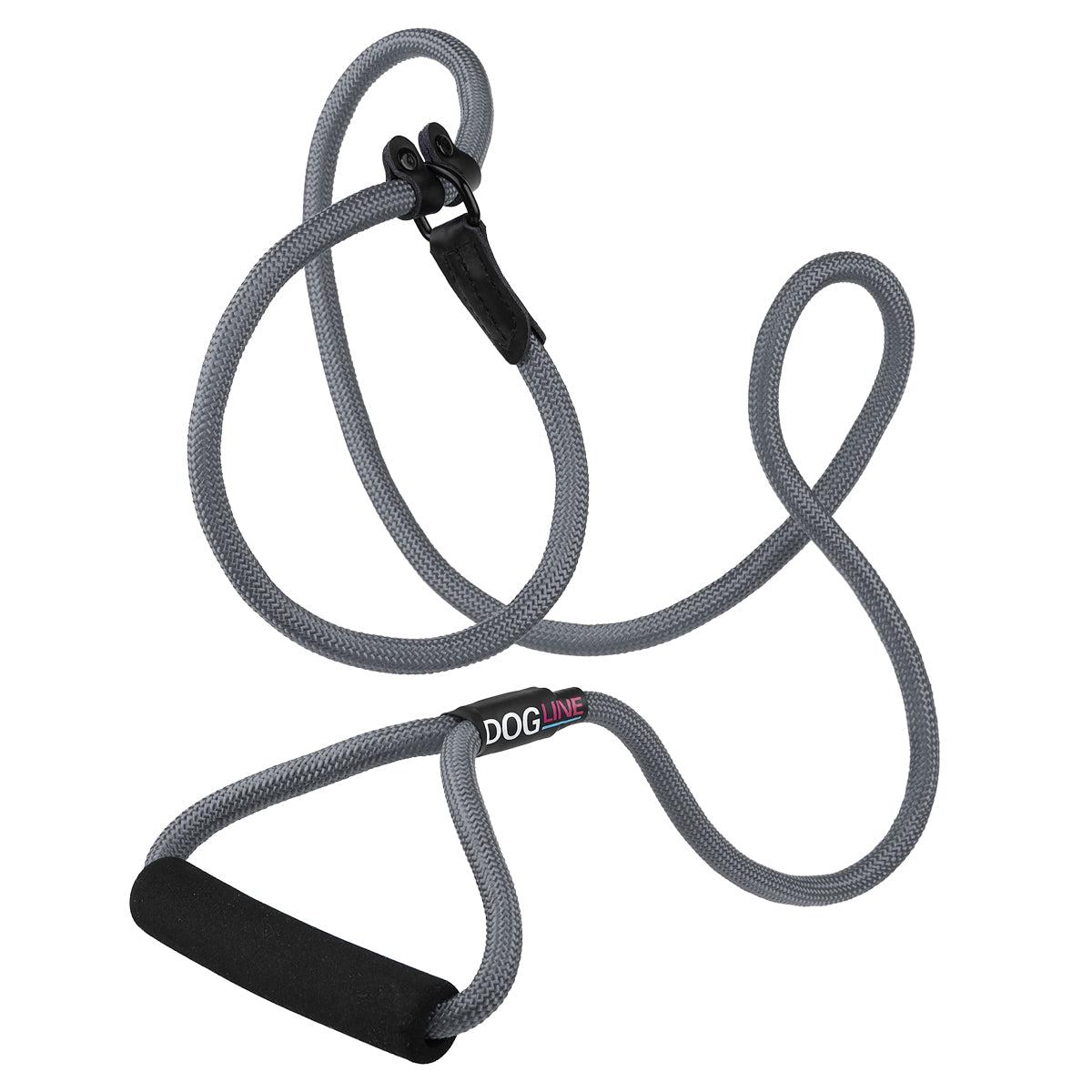 Dogline Round Nylon Slip Dog Leash, Grey, 1/2-in x 6-ft