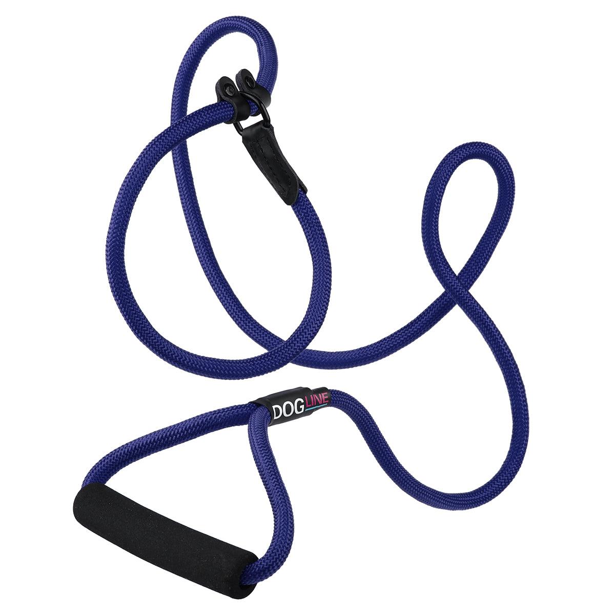 Dogline Round Nylon Slip Dog Leash, Navy Blue