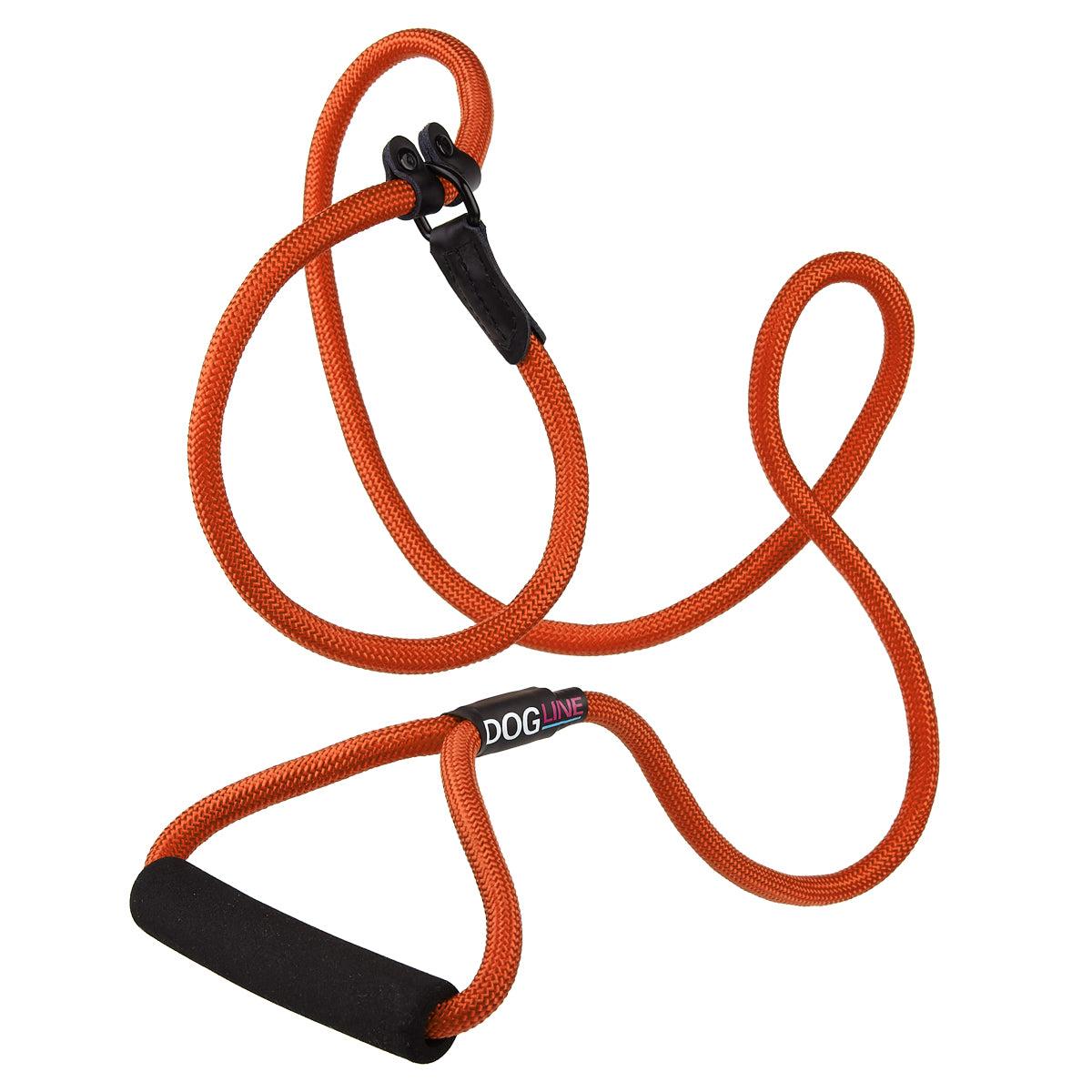 Dogline Round Nylon Slip Dog Leash, Orange, 1/2-in x 6-ft