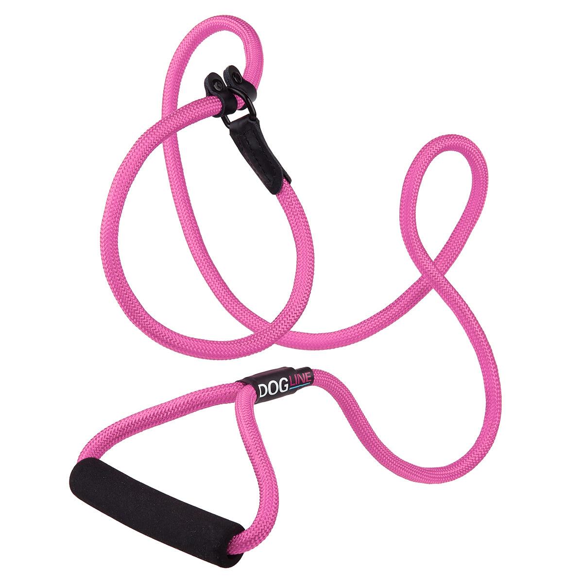 Dogline Round Nylon Slip Dog Leash, Pink, 1/2-in x 6-ft