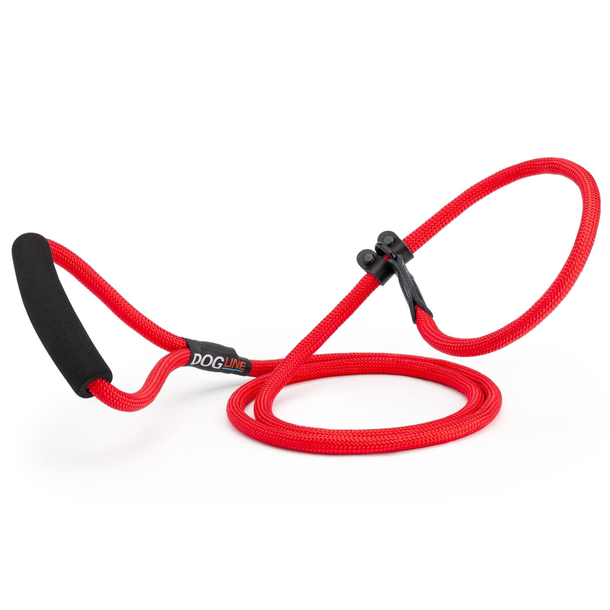 Dogline Round Nylon Slip Dog Leash, Red