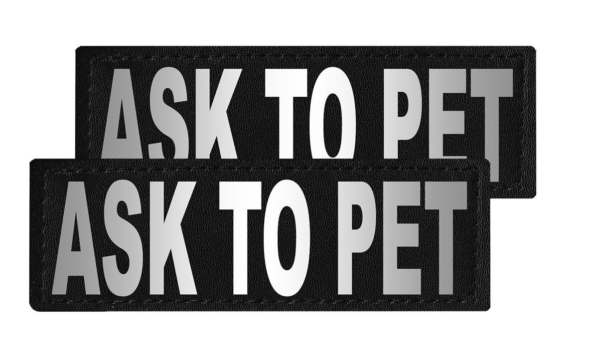 Dogline Removable Interchangeable Dog Patches, Ask to Pet, 2-pk