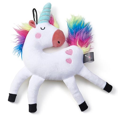 PetRageous Unicorn Plush Dog Toy, White