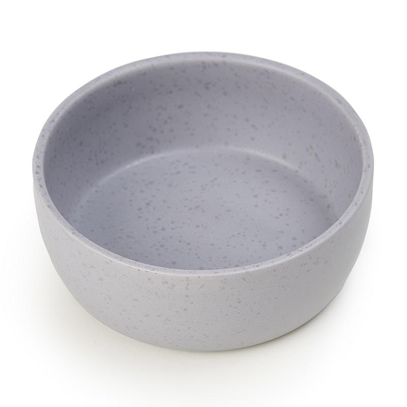 PetRageous Speckled Stoneware Pet Bowl, Gray