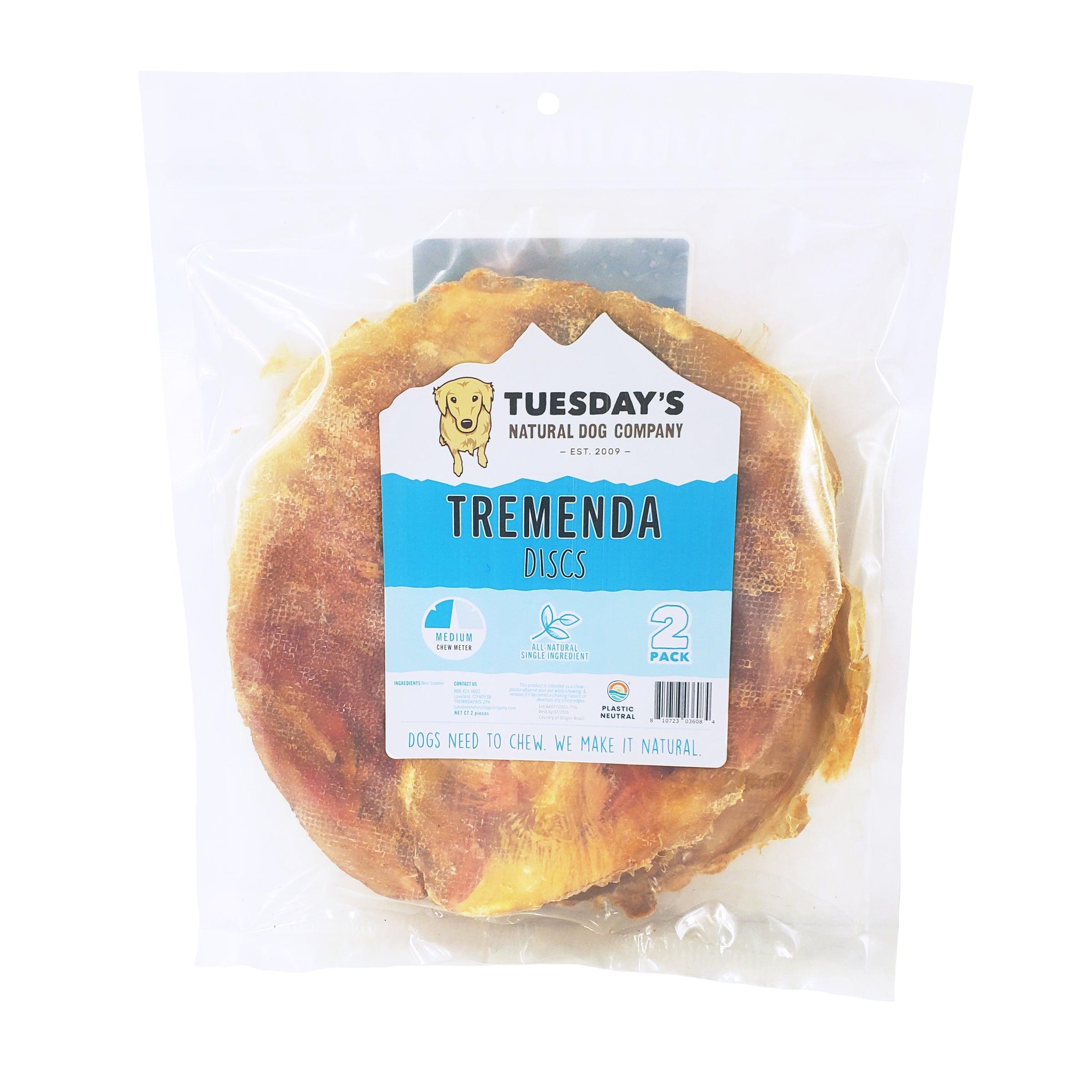 Tuesday's Natural Dog Company Tremenda Discs Dog Treats, 2-pk