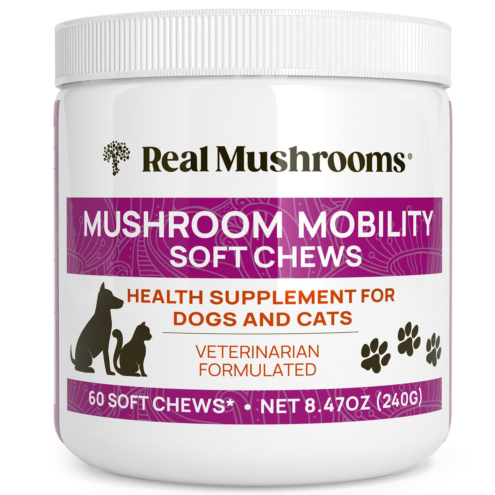 Real Mushrooms Mushroom Mobility Pet Soft Chews Dog & Cat Supplement, 60-count
