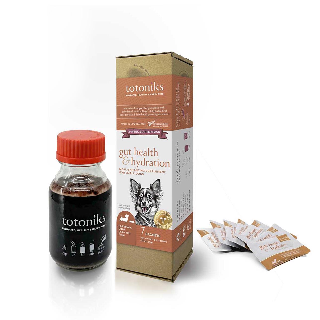 Totoniks Gut Health & Hydration Starter Pack Small Dog Supplement