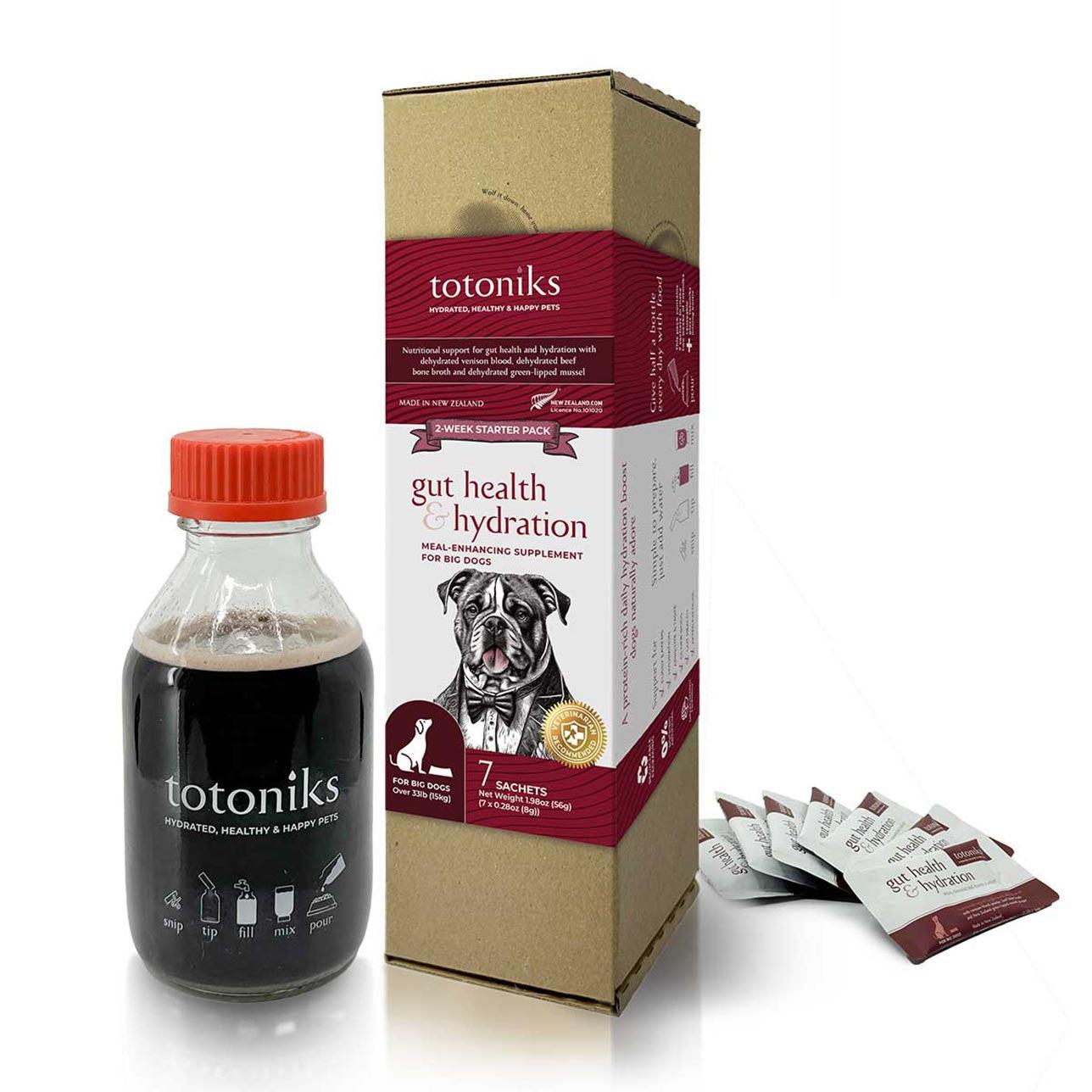 Totoniks Gut Health & Hydration Starter Pack Large Dog Supplement