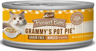 Merrick Purrfect Bistro Grain-Free Grammy's Pot Pie Minced in Gravy Canned Cat Food, 5.5-oz, case of 24 (**)