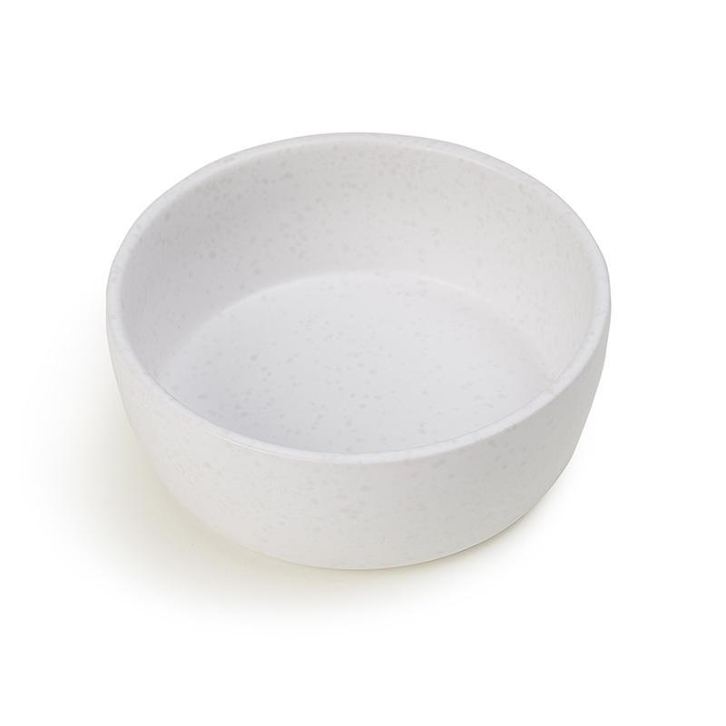 Petrageous Speckled Stoneware Pet Bowl, White