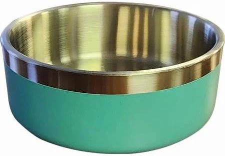 QT Dog Stainless Steel Double Wall Dog Bowl, Aqua