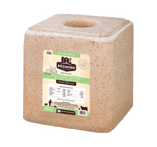 Redmond Natural Mineral Block with Garlic Livestock Supplement, 44-lb