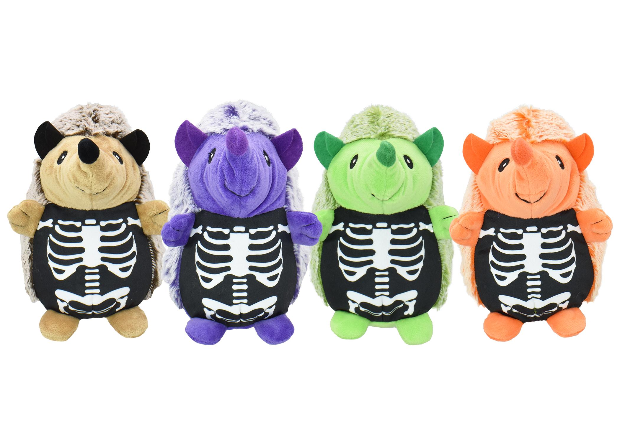 Multipet Skeleton Hedgehogs Dog Toy, Assorted Colors, 8-in