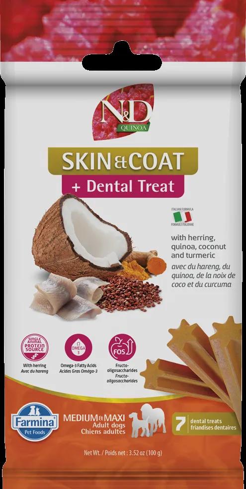 Farmina N&D Quinoa Skin & Coat Herring Adult Medium & Maxi Dog Treats