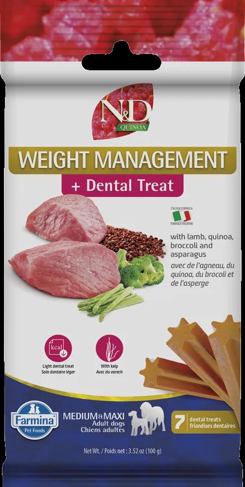Farmina N&D Quinoa Weight Management Lamb Adult Medium & Maxi Dog Treats, 3.52-oz