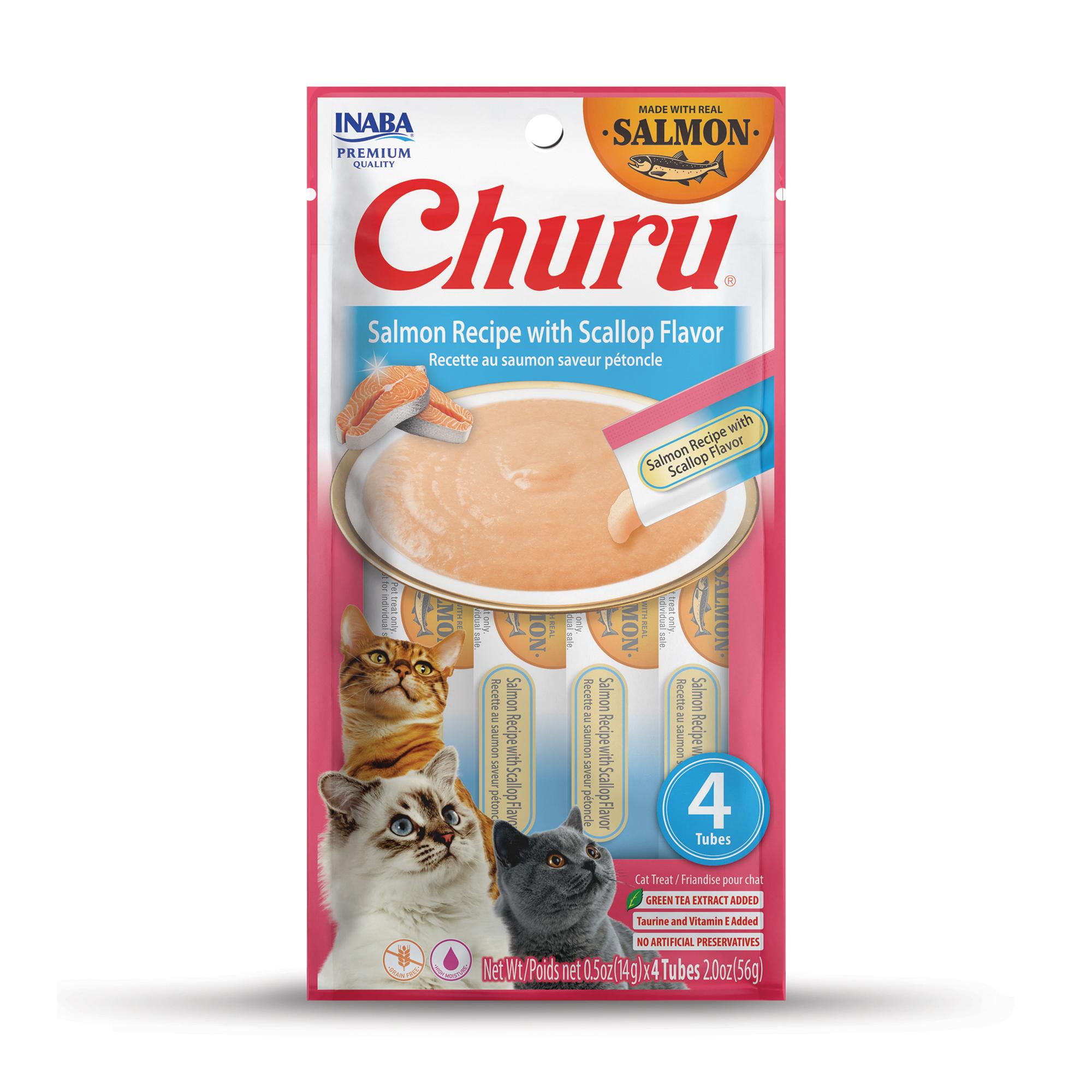 INABA Churu Salmon Recipe with Scallop Flavor Cat Treats