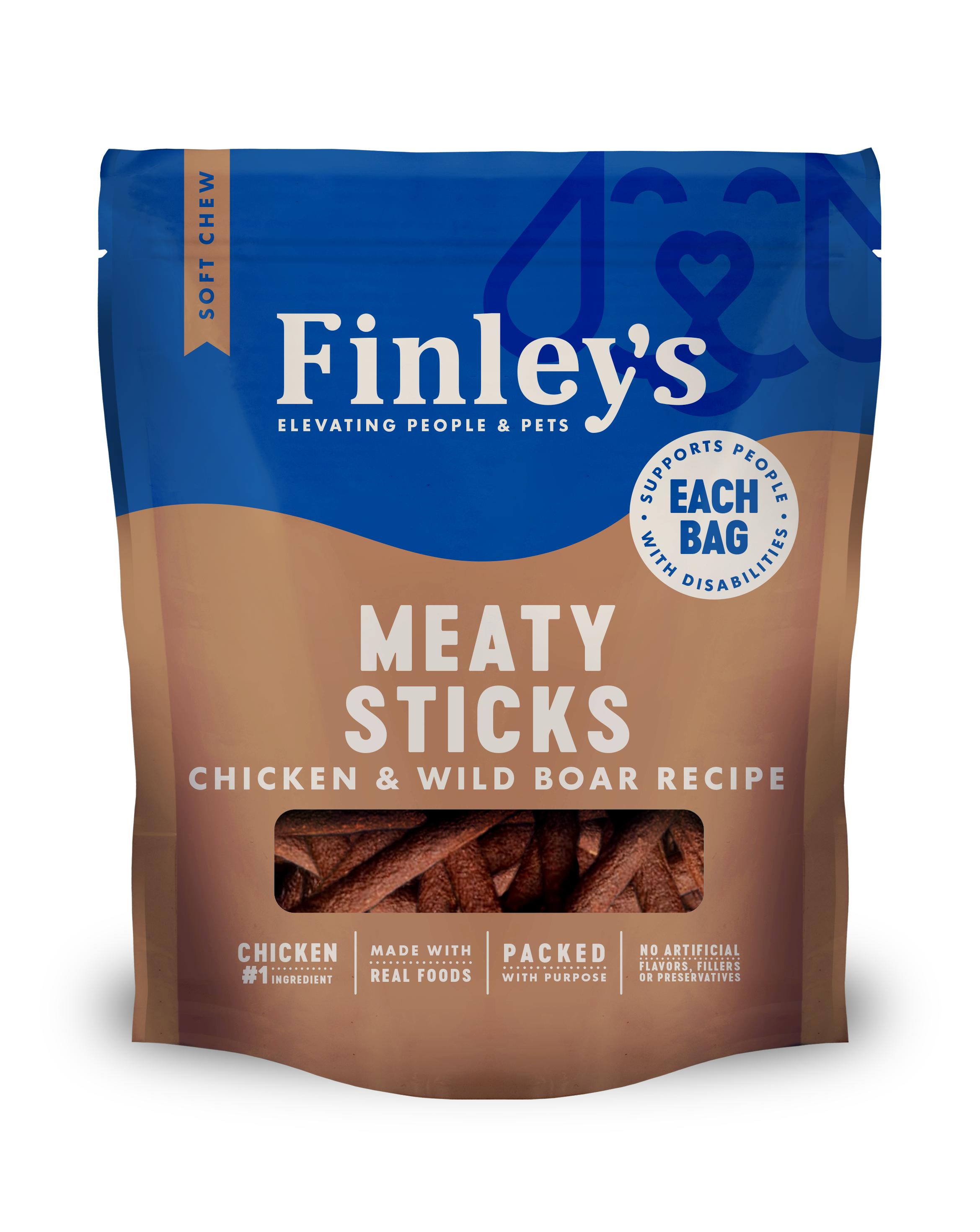 Finley's Meaty Sticks Chicken & Wild Boar Dog Treats, 12-oz