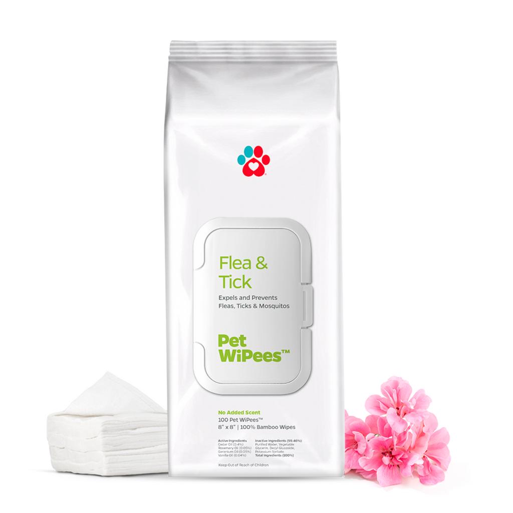 Pet Parents Pet Wipees Flea & Tick Wipes for Dogs & Cats, 100-count