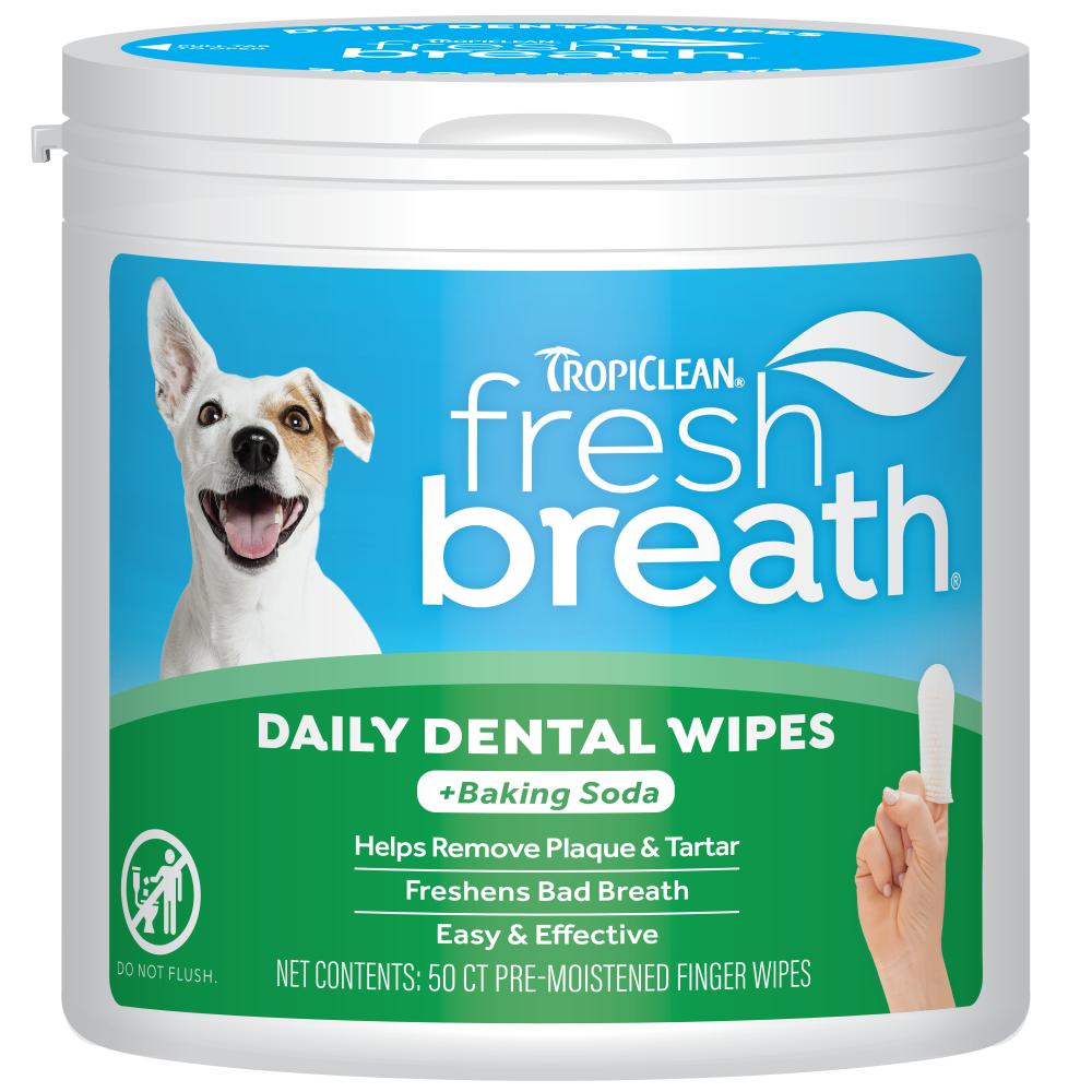Tropiclean Fresh Breath Finger Dental Wipes for Pets, 50-count