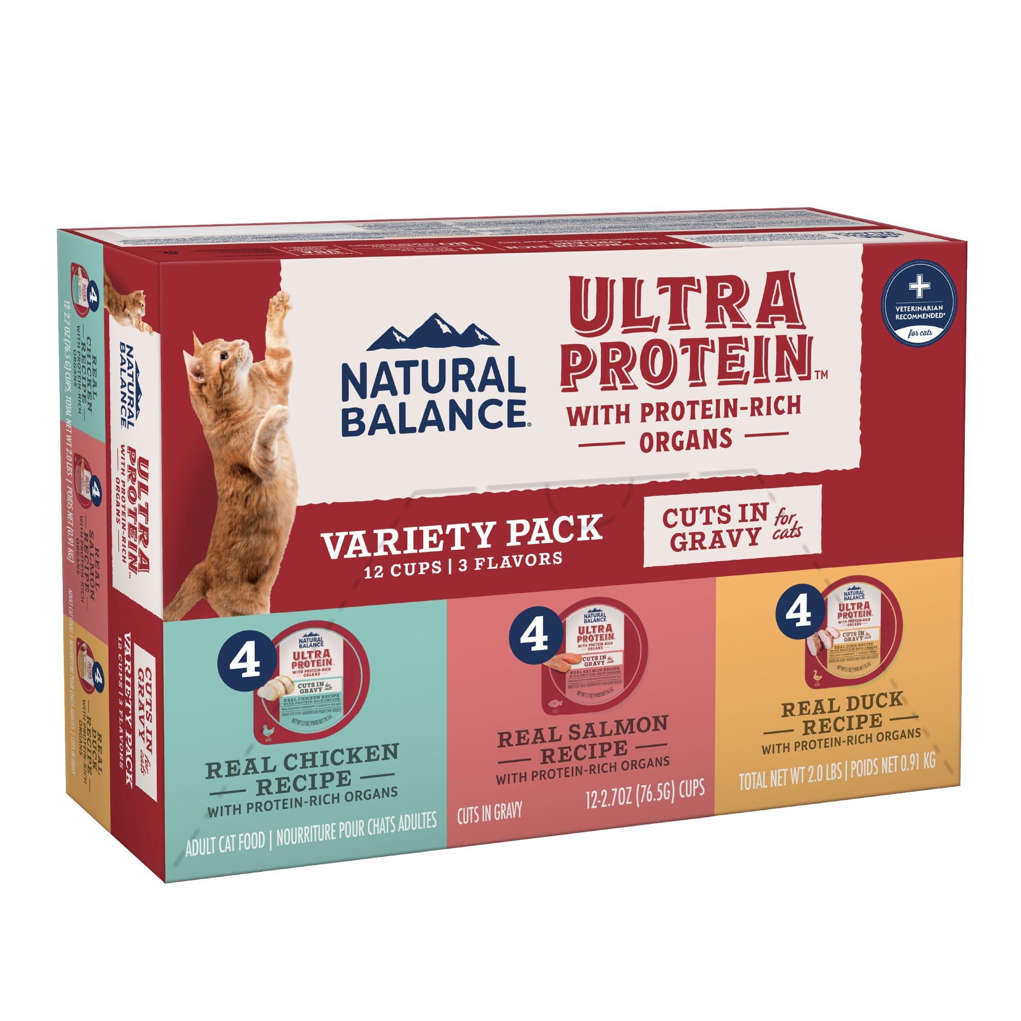 Natural Balance Ultra Protein Cuts in Gravy Variety Pack Wet Cat Food Cup